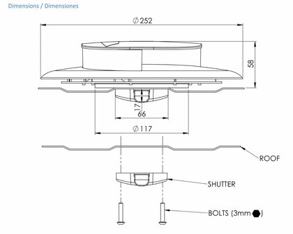 Flettner Slimline mechanische dakventilator T7
