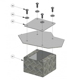 Set van 4 voetjes, 100 mm hoog