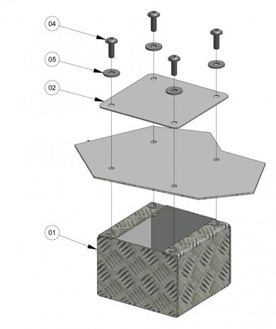 Set van 4 voetjes, 100 mm hoog